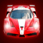 Ferrari rouge phares allumés